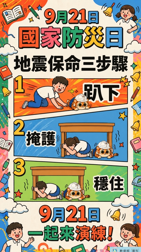 地震保命三步驟